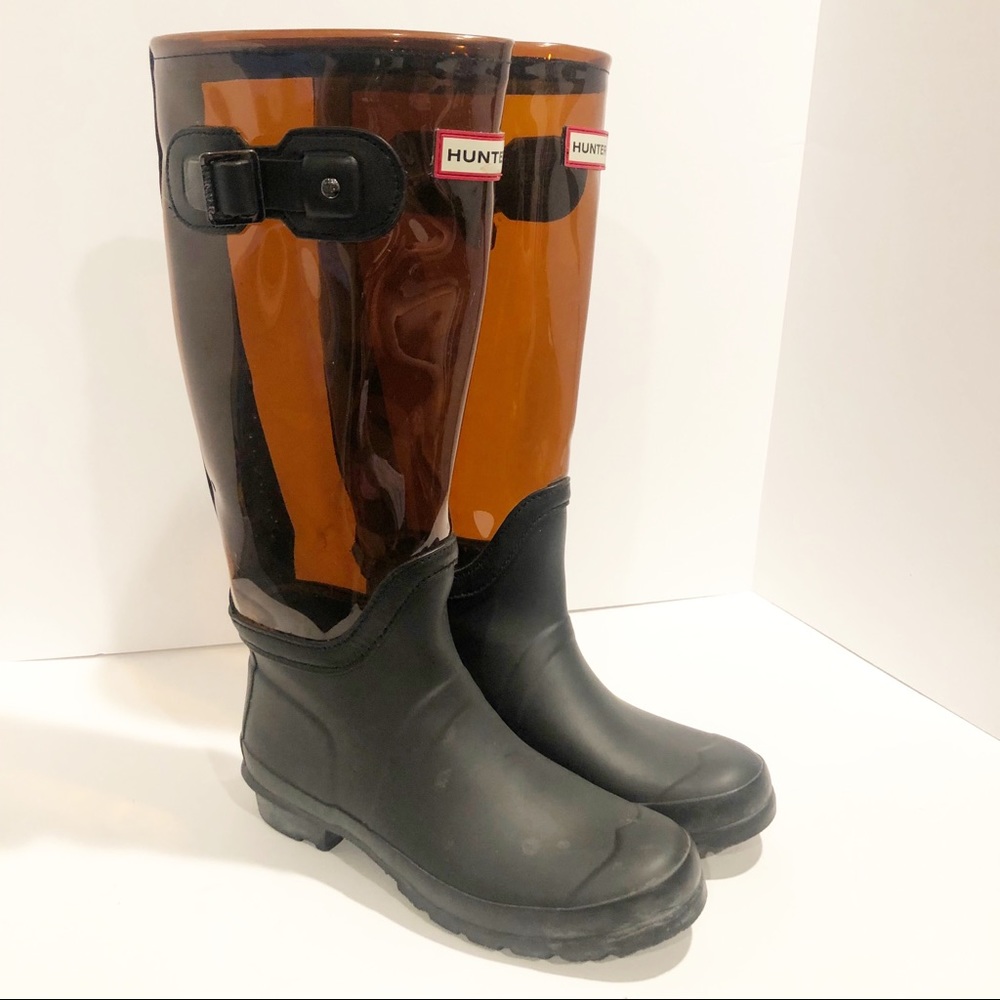 Hunter Classic tall clear rain boots Size 6